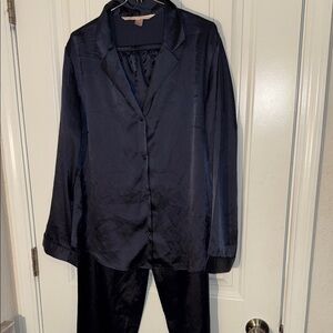 Victoria's Secret Midnight Blue Satin Pajama Set